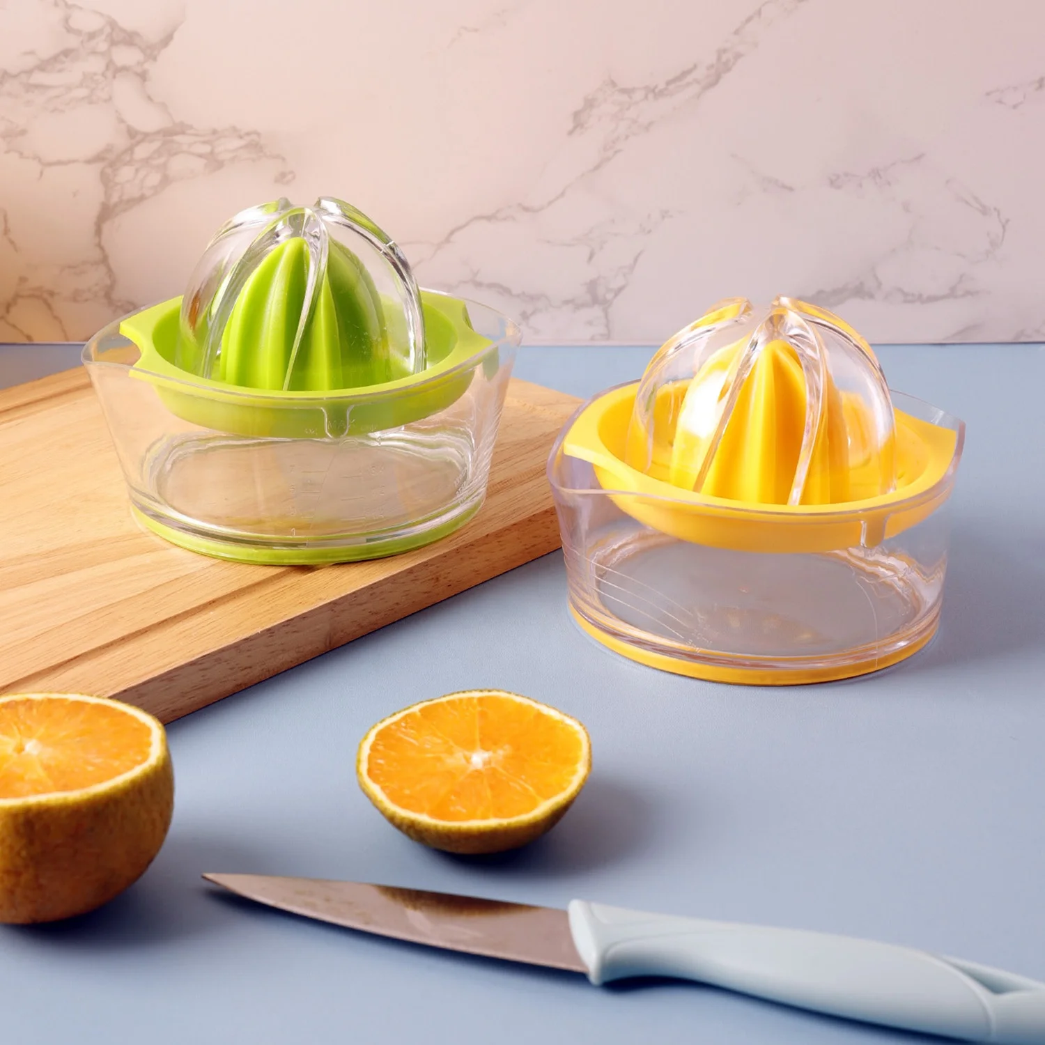 Kitchen multi-function plastic handheld hand operated press citrus fruit lemon juice orange manual juicer extractor