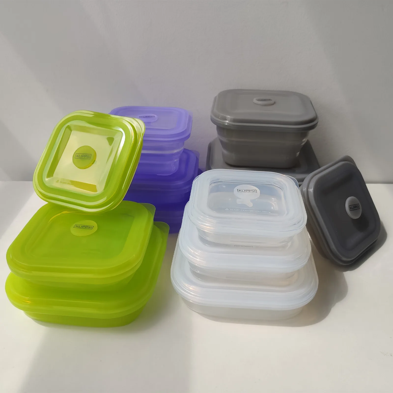 400ml 900ml Multipurpose Microwave safe LFGB Silicone Lunch Container Food Collapsible bowls Containers