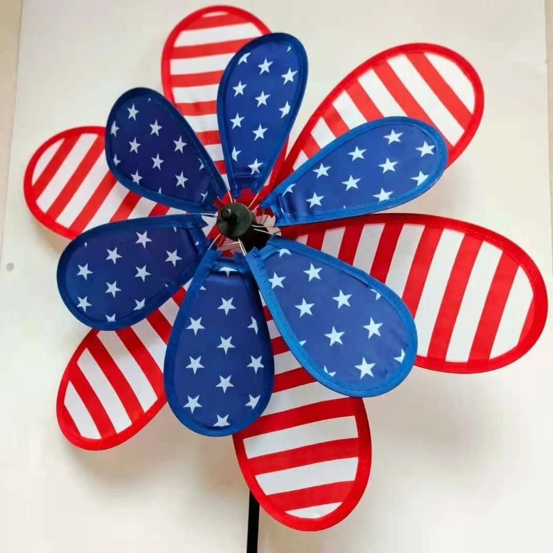 Wholesale artificial handmade American flower pinwheel windmill