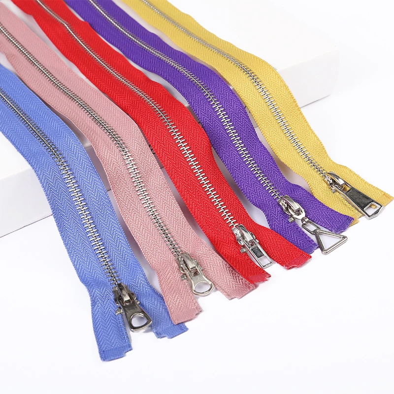 Custom Logo No.5 Semi-Lock Open End Brass Metal Zipper Big Teeth