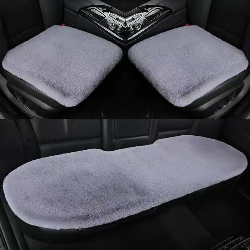 Luxurious faux rabbit fur Car Seat Cover for Auto Interior Accessories with Soft Fluffy Wool Eco-Friendly Natural Fur Non-Slip