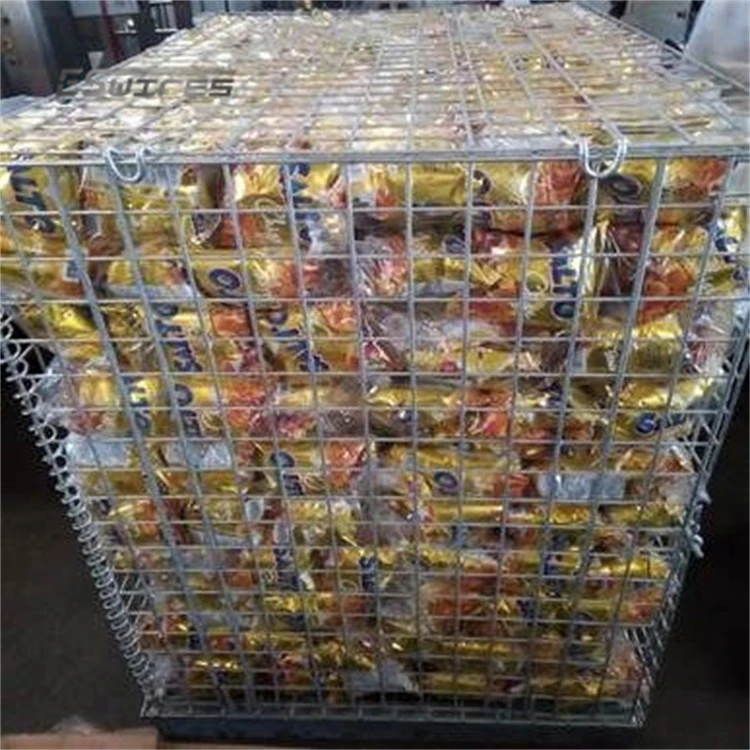 Hot sale industrial storage stackable collapsible wire mesh warehouse basket pallet with top lid