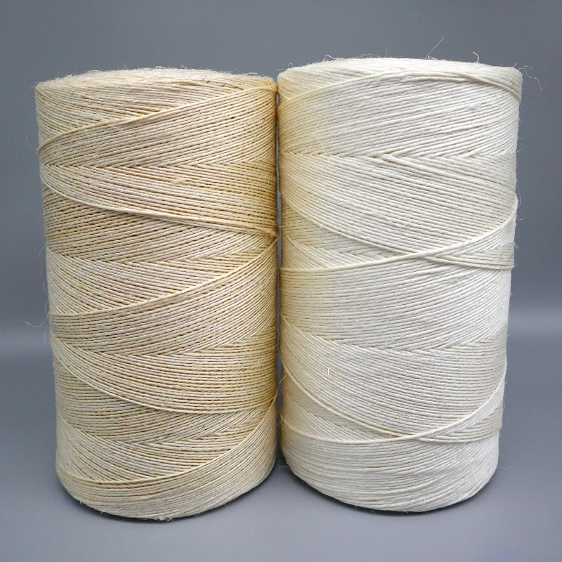 100% натуральная сизальная пряжа 600 м/кг и 1000 м/кг-белая/натуральная тонкая сизальная веревка-Однослойная сизальная пряжа для тюков/поделок/ванной т