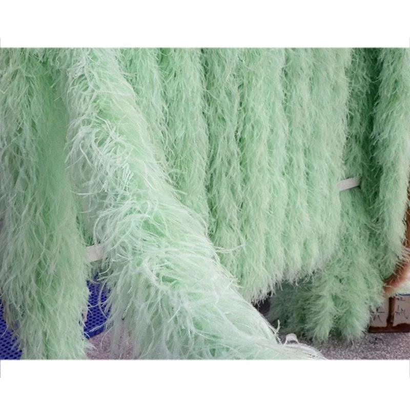 Dyed 10 ply plumas supplier white pink green ostrich feather boa for Craft women cloth dress carnival party