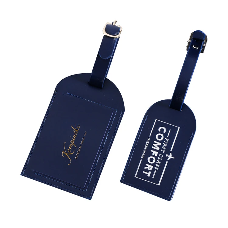 Creative leather suitcase tag aircraft PU luggage tag boarding pass logo exhibition identity tag