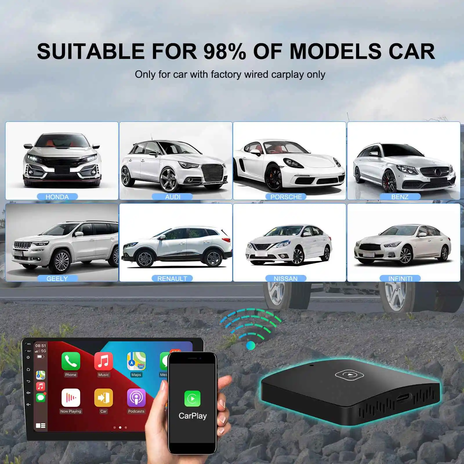 Carplay Ai Box Android 13 System Netflix Iptv Wireless Android Auto TV For Kia VW Toyota Peugeot Volvo