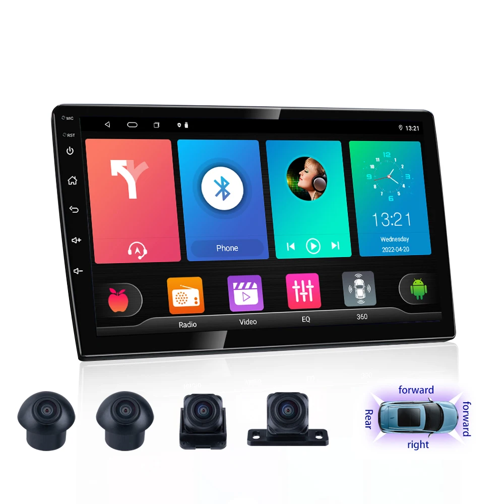 HD 3D 360 degree Car bird eye surround view camera driving for Android monitor car stereo radio universal multimedia player