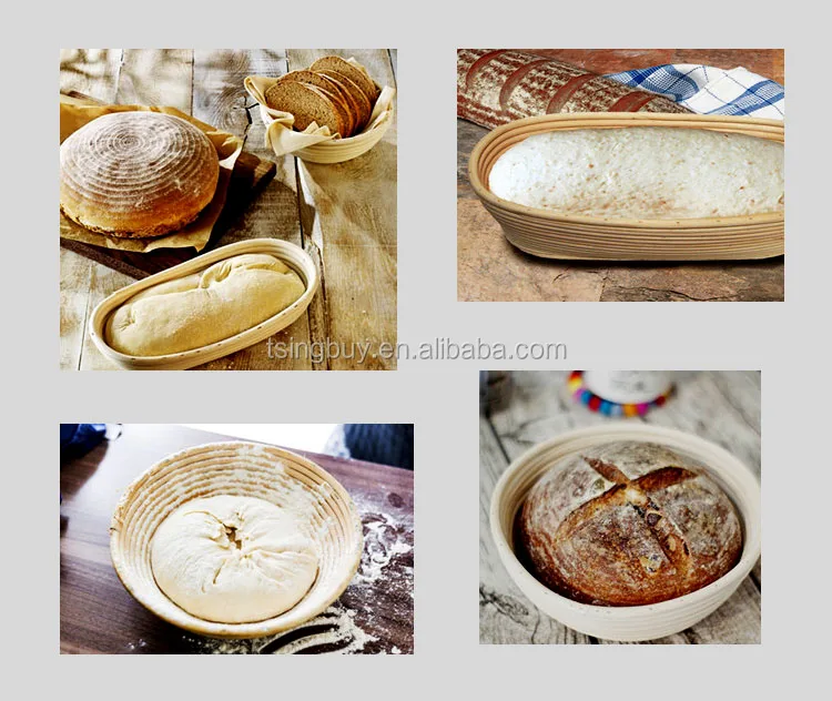 Stocked Natural Rattan Banneton bread proofing basket with baking liner