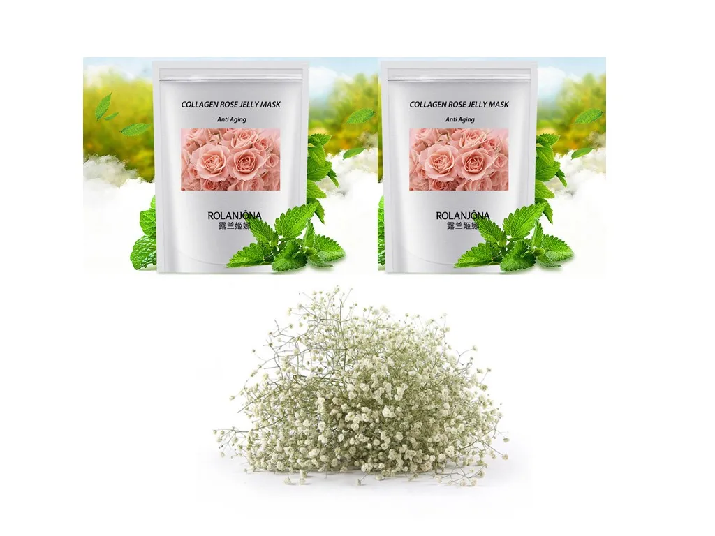 Hot Sale Rolanjona Anti-Aging Collagen Rose Jelly Facial Powder Private Label Skin Care Whitening Moisturizing Face Masks