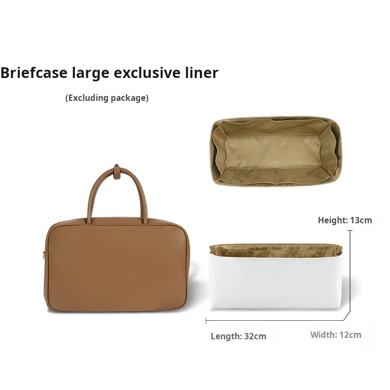 No handbag Cosmetic Briefcase Organizer Waterproof In-Bag with DuPont Paper Bag Inner Container for Storage and Sorting