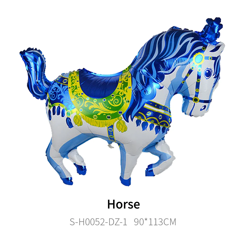 CYmylar helium animal Horse balloons Magic Carousel foil balloon decoration for the First Birthday Party.