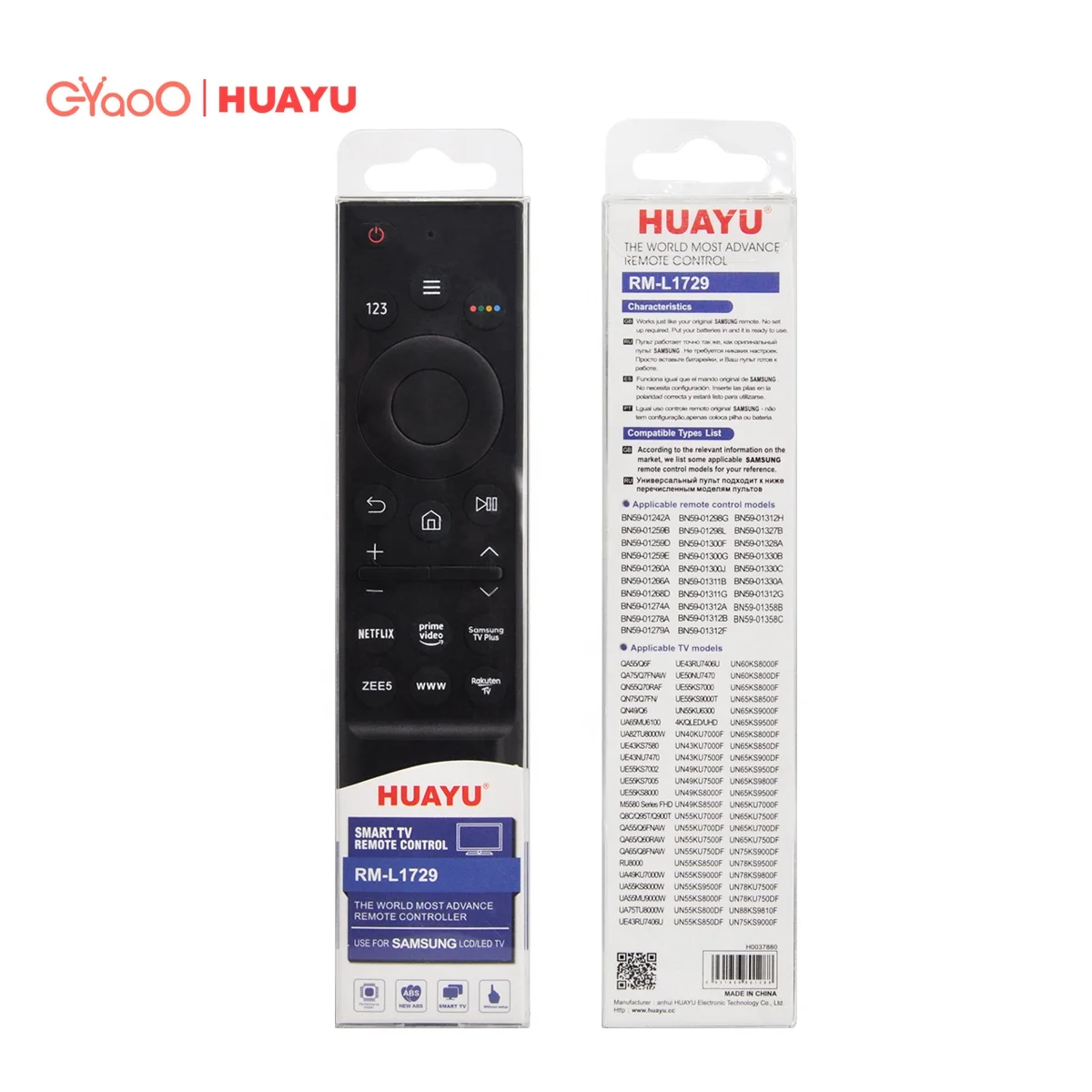 HUYUA RM-L1729 BN59-01242A BN59-01312H QA55Q6F BN59-01259B Smart TV Remote Control For Samsung
