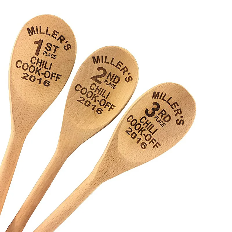 Halloween Christmas spoon laser beech spoon personality DIY coffee stir stick