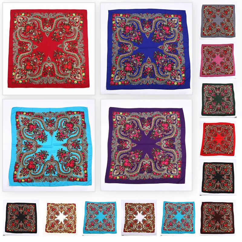 Autumn and winter cashmere plus colorful russian style square scarf ladies shawls wholesale