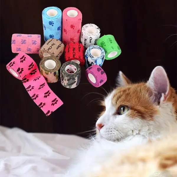
Paw Printing Colorful Cohesive Elastic Bandage 