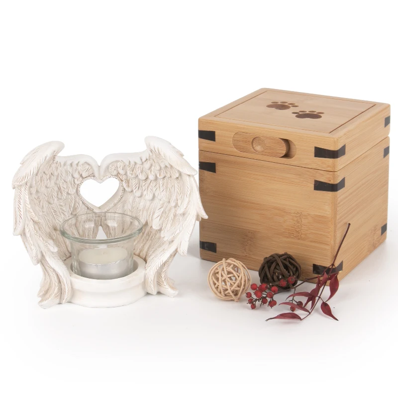 pet monument angel wings sculpture tombstone resin outdoor garden angel monuments and headstones funeral monuments candle holder