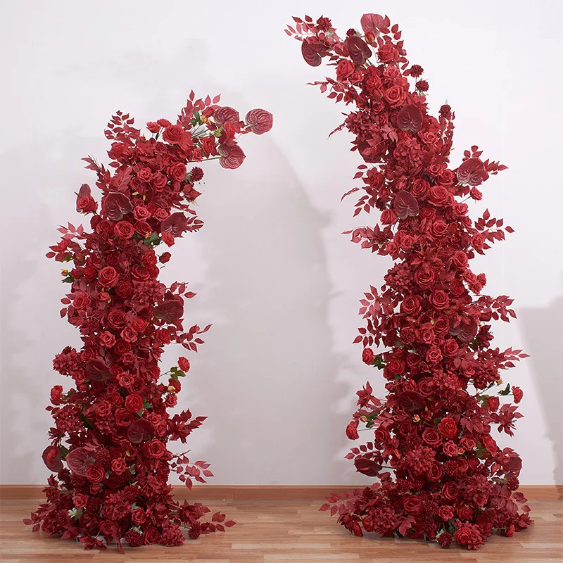 Y-SFA014 Whosale square flower arch for wedding silk white flower arch decoration full rose flower arrangement arch