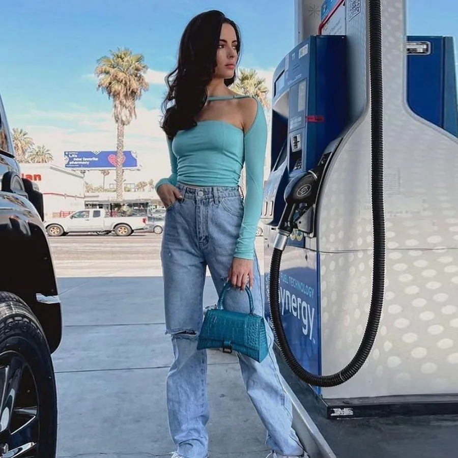 W21P08091 осенняя одежда модные 2021 хлопковые джинсовые брюки с высокой талией Прямые уличные рваные бандажные женские джинсы с дырками