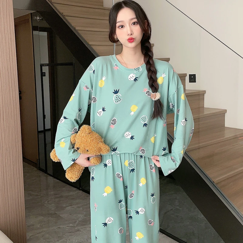 Wholesale Piyama Korea Cute Pyjama Ladies Sleepwear Pajama For Women Milk silk set pajamas