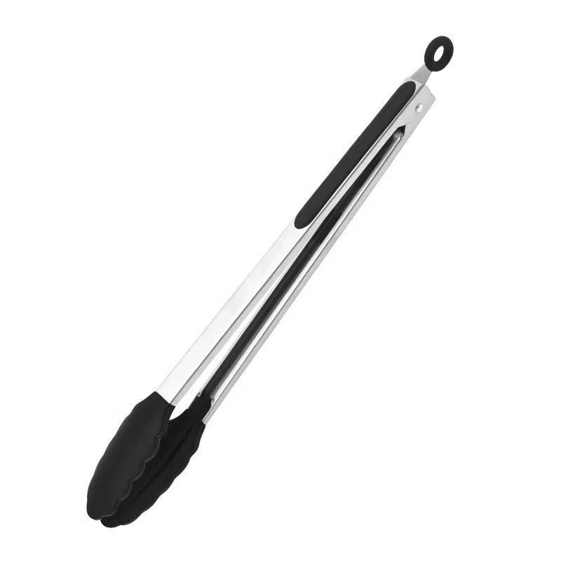 9 Inch Kitchen Food Tongs Premium Heat Resistant Stainless Steel Silicone Kitchen Utensils Cooking Utensils Household Utensils