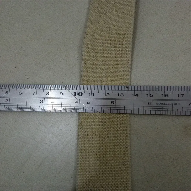 Stocked 35mm natural elastic cotton linen hemp webbing for shoe upper or garment sport waistband tape