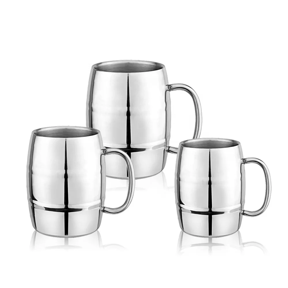 500ml Beer Double Wall Stainless Steel Beer Cup, Coffee Cup Stainless Steel Mug, Beer Mugs