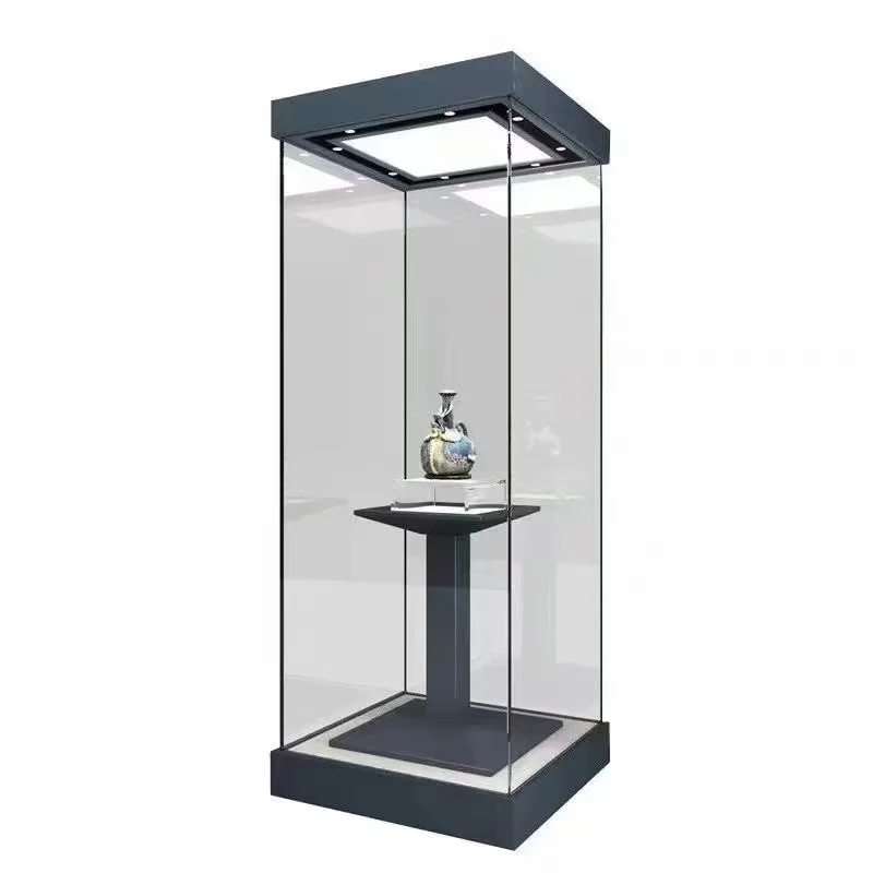 Customizable  display showcase museum aluminum profiles of museum display glass cabinet