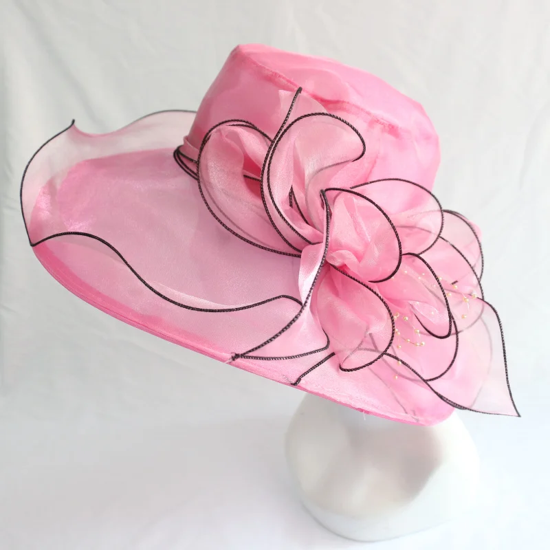 HZM-18225 Womens Kentucky Derby Sun Bonnet Wide Brim Wedding Racing Church Hat