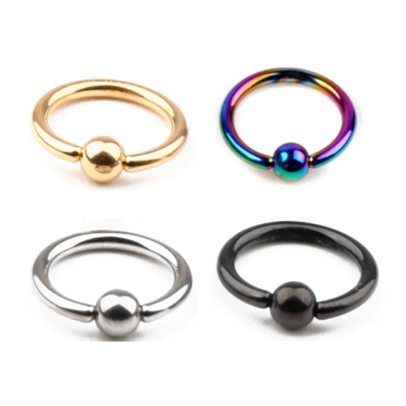 Высокий Польский пленный шарик ювелирные изделия кольцо для пирсинга в Titanium G23