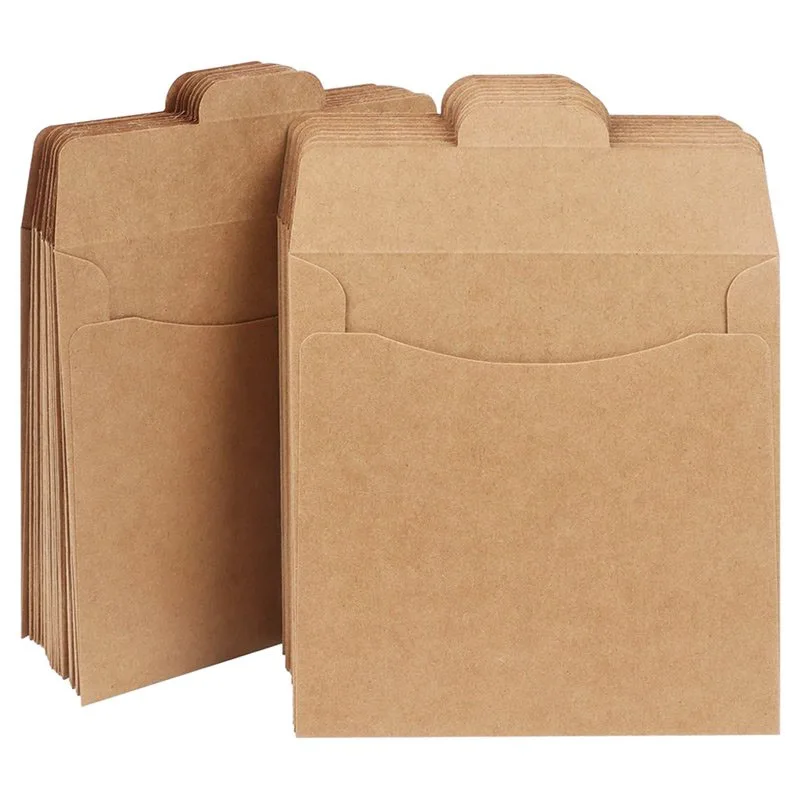 Biodegradable kraft paper greeting card envelope packaging custom logo printing vip card gift package box