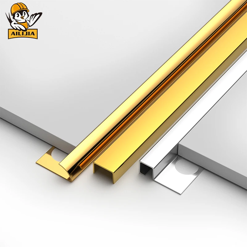 Decorative Wall Corner Protection Profile 304 316 Stainless Steel Round Edge Metal Tile Trim Corners