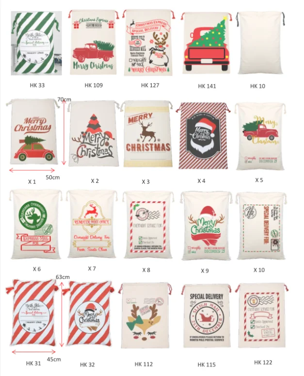 Highking 2021 On sales  Christmas drawstring bag christmas bags for gift santa sacks