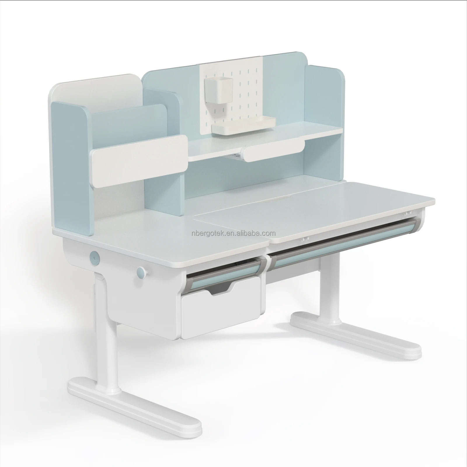 Height Adjustable  Ergonomic Children Homework Table With Bookshelf Home Furniture Manufacturer Study Desk And Chair For Kids