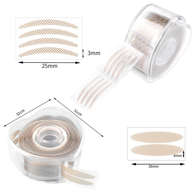 OEM Factory Natural Lace Mesh Eye Makeup Beauty Tools Heart Double Eye Eyelid Stickers Tape For Women