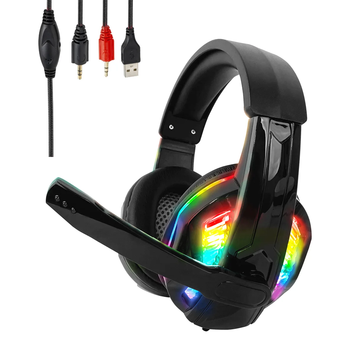 
Consumer Electronics Computer Gamer Accessories PC Headphone Headset Wired Gaming Kulaklik RGB 