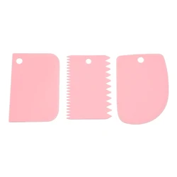 3-piece baking pastry tools plastic dough scraper cake comb cream scraper