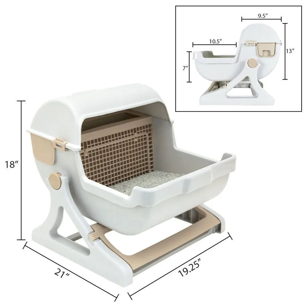 Relaxlines Semi-automatic Quick Cleaning Cat Litter Box Easy Clean  Cats Toilet Pet Grooming Product sifting cat litter box