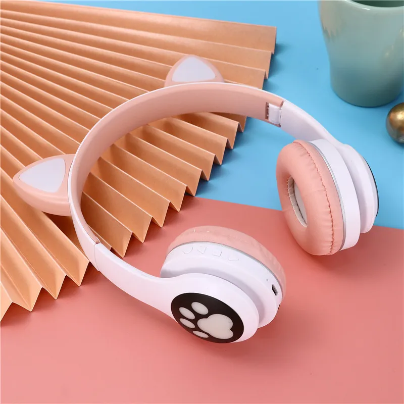 Linda оптовая продажа игровая гарнитура кошачье ухо Hi-Fi Стерео шумоподавление беспроводные Накладные наушники для девочек