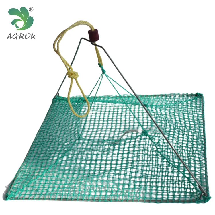 Wholesale Foldable PE  Lift Net Fishing Trap Bait Drop Net Lobster Crab Yabby Crayfish Pot for Catching Small Fish