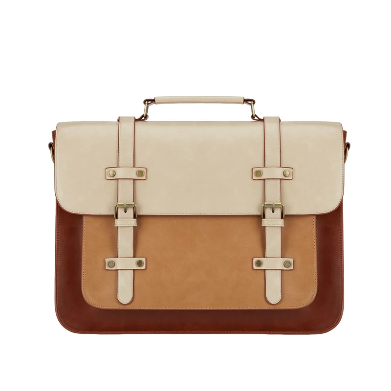 New Design Vintage Custom Handmade PU Leather 15 Inches Laptop Business Briefcase Bag Leather Women Briefcases