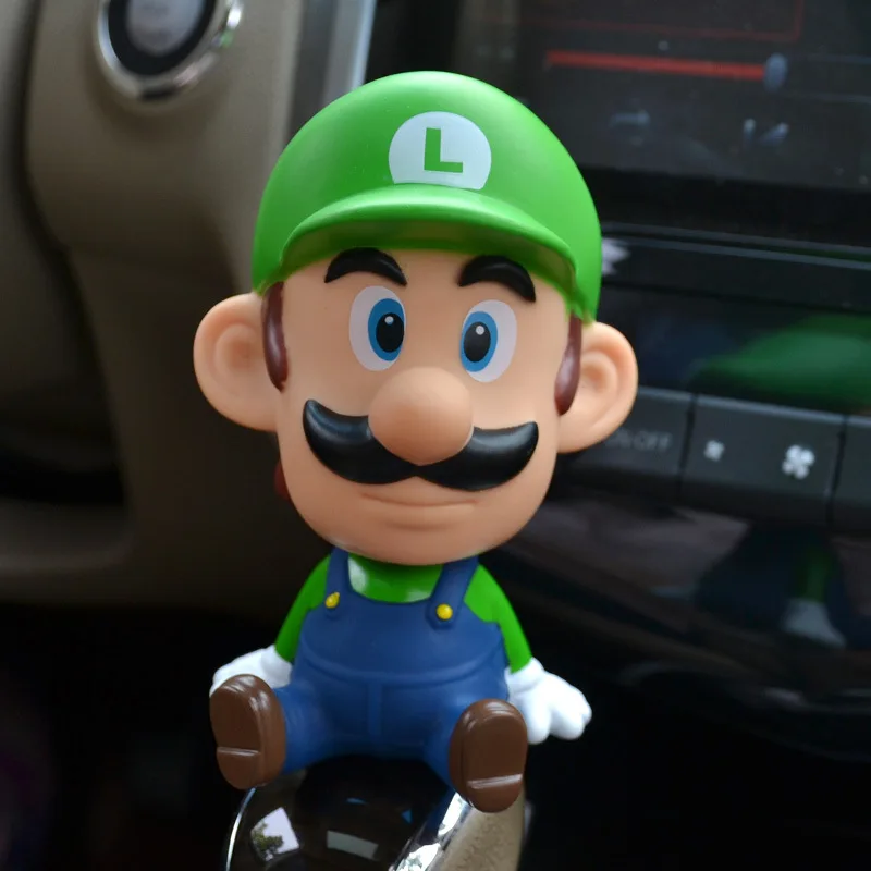 (Wholesale) Mario bros Bobble head toy action figures shake heads toy For car Decoration