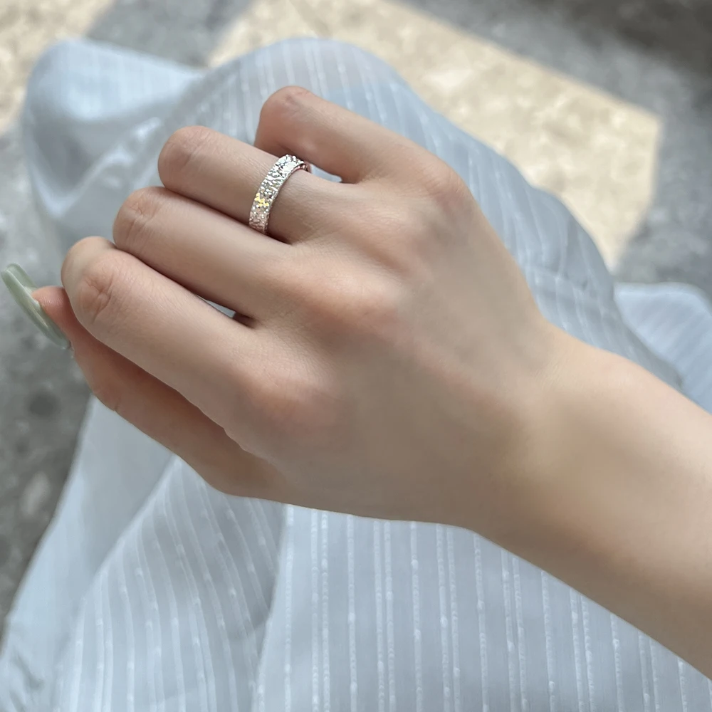 Dylam Exclusive Fine Fashion Fine Jewelry 925 Sterling Silver Rhodium Plated Shiny Sparkle Women Jewellery Rings for Daily Life