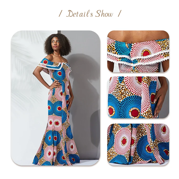DH159 Women Casual African Dress Designs Floral Printed Maxi Dress Ladies Holiday Party Long Dress Plus Size Sundress