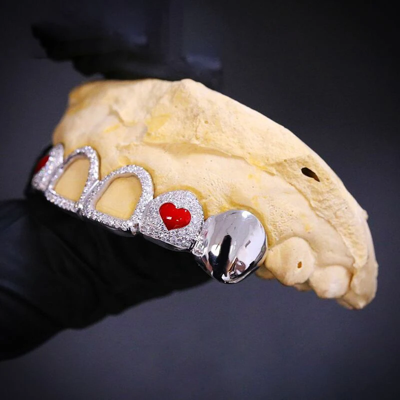 Прямая поставка, индивидуальное позолоченное серебро 925 пробы, бриллиантовые коронки с муассанитом из циркония, эффектные украшения для зубов в стиле хип-хоп, коронки для зубов