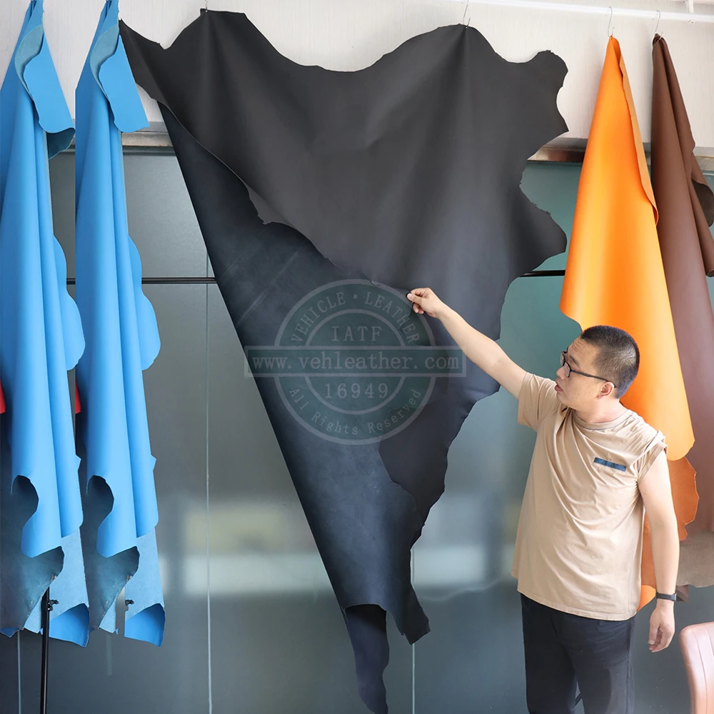 Cheap Genuine Nappa Leather Cowhide Whole Grain Material Perforated Automotive Leather