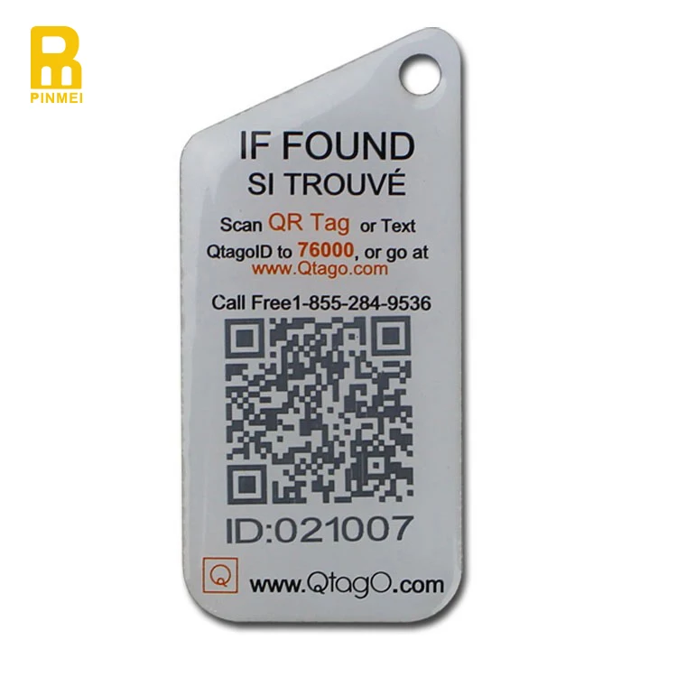 Wholesale Promotional Keychain QR Code Scannable Key Tag ID Number Key Fobs Hotel Keychains