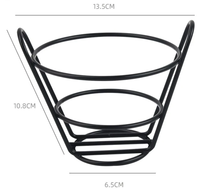 Tableware Deep Fry Basket Wire Mesh French Frying Serving Food Display Rack for chips onion rings