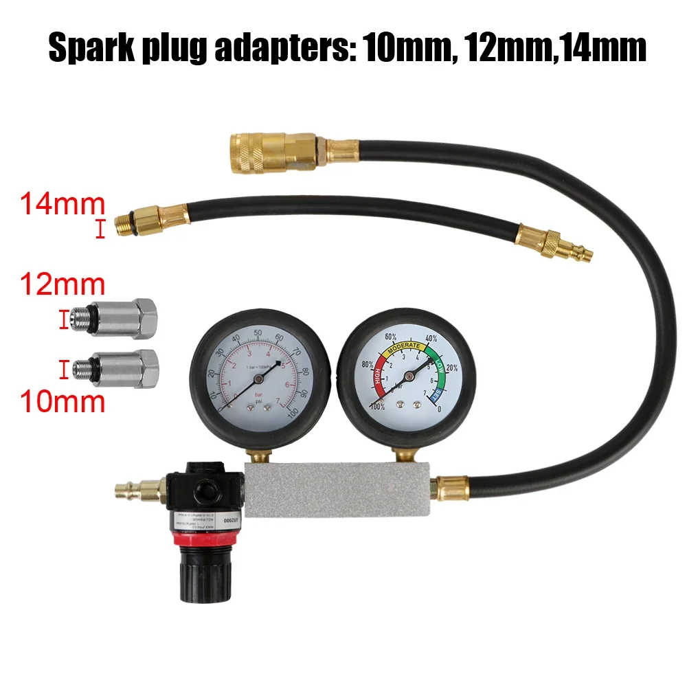 Cylinder Leak Detector TU-21 Petrol Engine Gauge Tool for Car Compression Leakage Detector Kit Set Automobile Tools