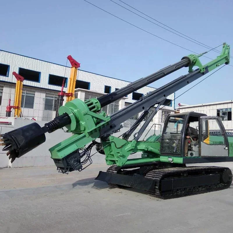 Rotary drilling rig adopts 3 section telescopic drill pipe 360 degree rotary drilling and piling