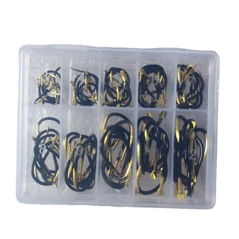 100pcs 3# - 12# 10 Sizes Steel Jig Hooks With Hole Fishing Tackle Set In Fly Fishhooks Jig Barbed For Fishing Accessories